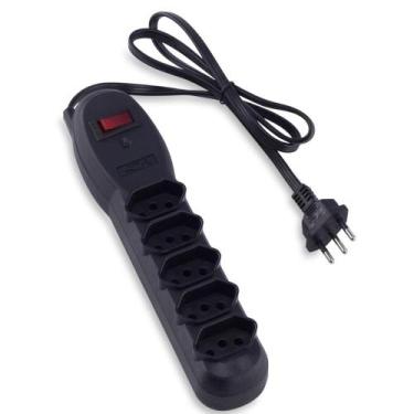 Imagem de Filtro de Linha com 5 Tomadas e Disjuntor Slim - 0060500016 - FORCE LI