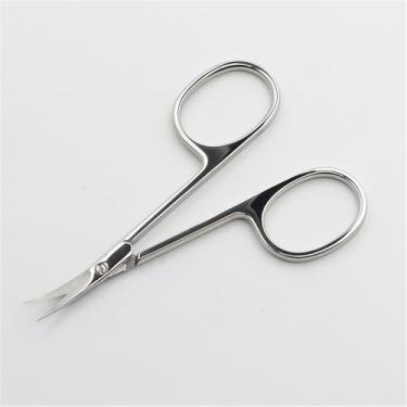 Imagem de Tesoura de cutícula com ponta de dobra, cabo antiderrapante, aço inoxidável, para manicure, aparador de cutículas, tesoura de cutícula 01
