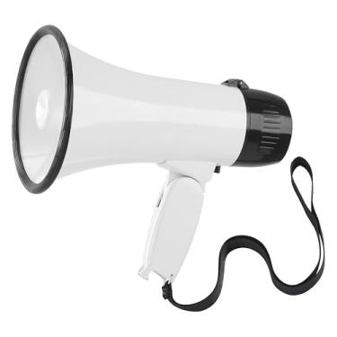 Imagem de Flydot Megafone Bullhorn com alça, potência de 20 W, branco e preto (branco)