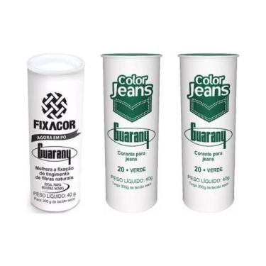 Imagem de Kit FixaCor + 2 Corante Color Jeans Verde Guarany
