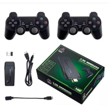 Imagem de Game Stick Console 4k 10 Mil Jogos Retrô + 2 Controles Sem Fio