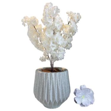 Imagem de Flor Cerejeira Pessegueiro Artificial Buque Com Vaso Planta - Flor Imp