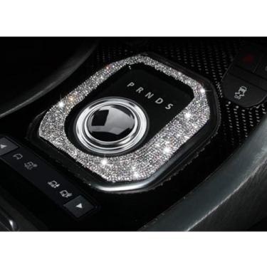 Imagem de Acessórios de acabamento interior de carro aptos para Land Rover Range Rover Evoque 2012-2018 painel de botão de engrenagem adesivo strass cristal decalques acessórios