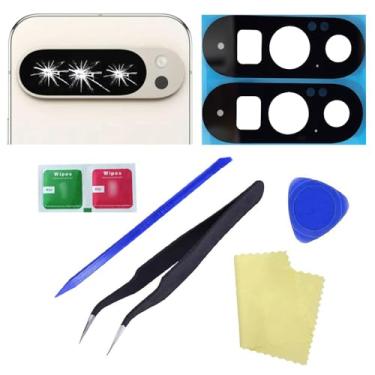 Imagem de Ubrokeifixit Para Pixel 9 Pro XL 17.3 cm capa de lente de vidro traseira traseira substituição para Google Pixel 9 Pro XL 17.3 cm GGX8B GZC4K GQ57S 2024, com fita pré-cortada (9 Pro XL-2 peças/preto)