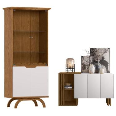 Imagem de Cristaleira Vicenza Com Aparador Buffet Berlim Ype Off White – New Ceval