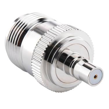 Imagem de onelinkmore Adaptador N fêmea para QMA fêmea, conector RF de 6 GHz para estação base de comunicação celular 5G mmWave/Satcom, sistema de antena 4G/5G, transmissão de sinal, roteador WiFi