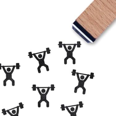 Imagem de Carimbo de borracha para academia de halterofilismo, mini carimbo pequeno de 9,5 cm para planejamento de cartões de scrapbook