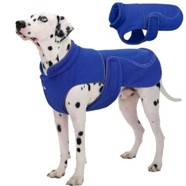 Imagem de Kuoser Colete de lã para cães, 2GG, casaco refletivo para animais de estimação, casaco quente para meninos e meninas, roupas de clima frio para cães com gola rolê para Weimaraner Golden Retriever