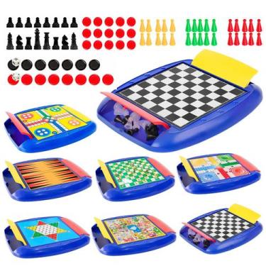 Imagem de Tabuleiros Clássicos 8 Em 1 Xadrez Damas Ludo Brinquedo Educativo - Ar