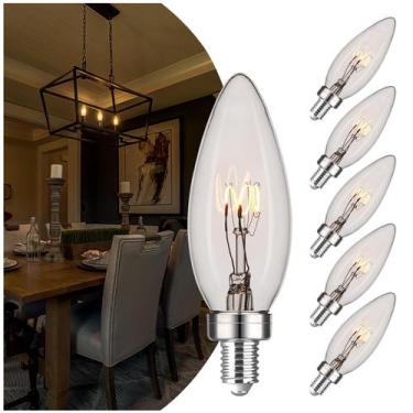 Imagem de Lâmpada LED AMDTU E12 25W, vela de candelabro transparente equivalente