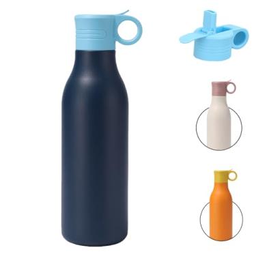 Imagem de Garrafa Termica Agua,Garrafa Termica 550ml,Aço Inoxidável, Com Isolamento a Vácuo, à Prova De Vazamentos, Mantém As Bebidas Quentes Ou Frias, Ideal Para Viagens, Acampamentos e Ciclismo (Azul marinho)