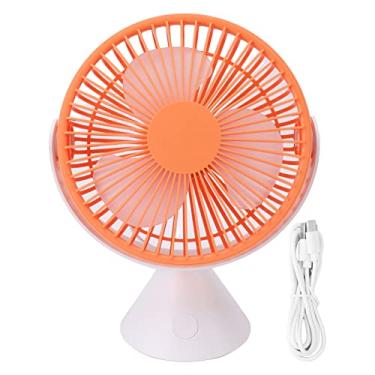Imagem de 3 Velocidade USB Desktop Fan Portátil recarregável 360 ° Rotação Camping Tent Ventilador de teto com gancho para Outdoor Indoor Use ABS Material 1500mAh bateria incluída (Laranja)