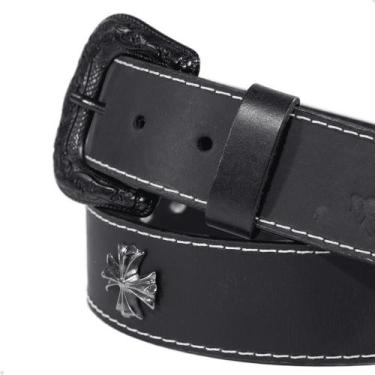 Imagem de Cinto Feminino Em Couro Preto Boiadeira Rodeio Com Strass - Pampas Cou