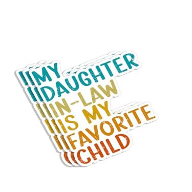 Imagem de (3 peças) Adesivo de vinil My Daughter in-Law is My Favorite Child Citações motivacionais engraçadas inspiradoras amor família amor decalque de vinil para copo laptop Kindle garrafas de água livros