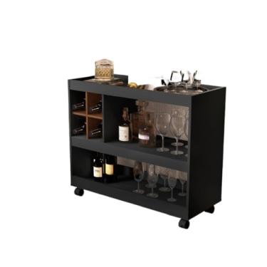 Imagem de Aparador Bar com Adega e Luxo- Comprar moveis em casa(Preto/nature)