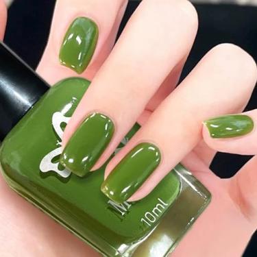 Imagem de KAHSOSE Esmalte verde à base de água, secagem rápida, esmalte não tóxico verde, esmalte verde para meninas e mulheres, fácil de remover e usar esmalte seco ao ar livre