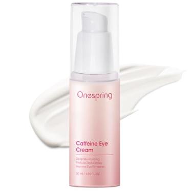 Imagem de Onespring Creme para os olhos 1,05 Fl Oz, creme para olhos com cafeína para olheiras, inchaço, rugas, linhas finas, tratamento sob os olhos para mulheres e homens, sorvete diário para hidratação e