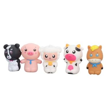 Imagem de Zhjvihx Kit de Fantoches de Dedo, 5pcs Plástico de Plástico Macio Finger Puppet Toy Promova a Coordenação Dos Olhos da Mão Adorável para o bebê para Contar Histórias (C)