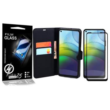Imagem de Capa Carteira + Pelicula De Vidro 3D Moto G9 Power XT2097 6.78 - Cell 