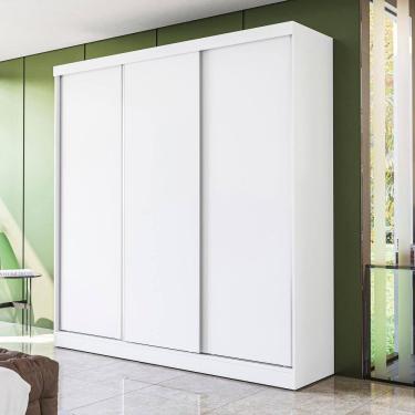 Imagem de Guarda-Roupa Casal Kappesberg 3 Portas Reversiveis de Correr 2 Cabideiros Branco