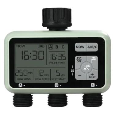 Imagem de BYYINGSUS Temporizador de água 3 saídas Mangueira Independente Zona de Rega L-CD Display Manual do Modo de Atraso de Chuva, Sprinkler
