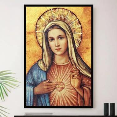 Imagem de Genérico, Quadro Nossa Senhora Aparecida Fé Decorativo A4 23x33cm