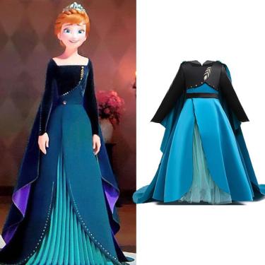 Imagem de 100-150cm Disney Cinderela Girl Dress Vestido Princesa 100