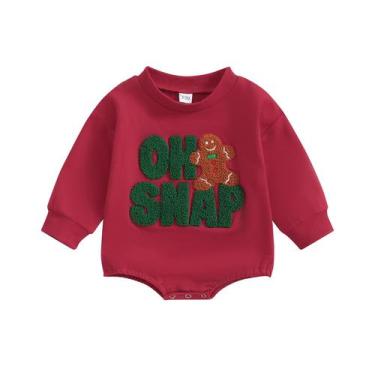 Imagem de Roupa de Natal MozikQin Sweatshirt Macacão para bebês de 6 a 12 meses
