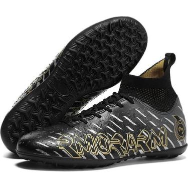 Imagem de Tênis de futebol masculinos de futebol com pontas longas, couro e borr