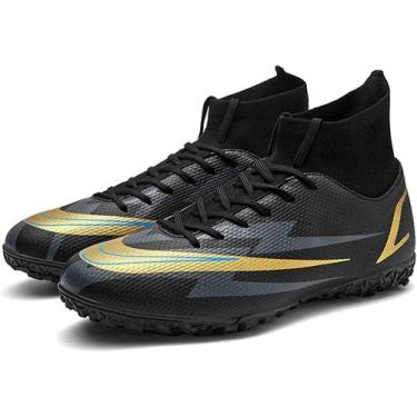 Imagem de Tênis de futebol masculinos de futebol com pontas longas, couro e borr