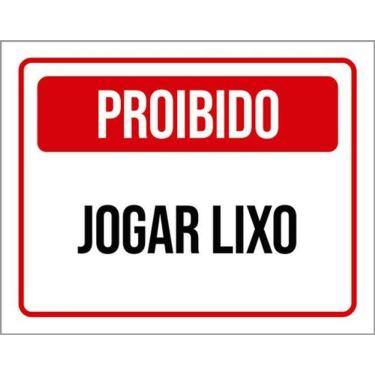 Imagem de Kit 3 Placas De Sinalização - Proibido Jogar Lixo