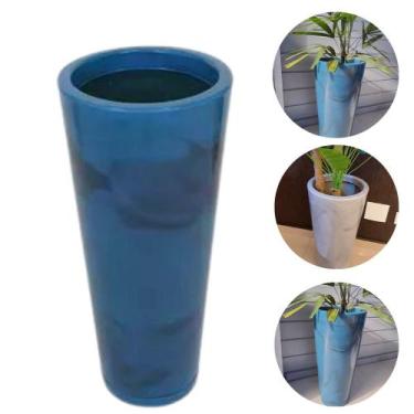 Imagem de Vaso Decorativo de Polietileno Coluna Redonda Luxo Liso com Prato Mode