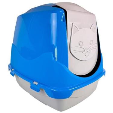 Imagem de Caixa de areia fechada para gato Banheiro com porta basculante Pet Inj