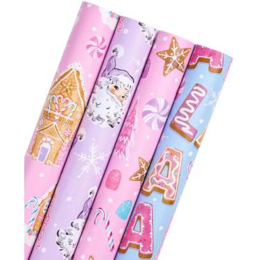 Imagem de Rolos de papel de embrulho de Natal WRAPAHOLIC 30" x 305 cm, pacote co