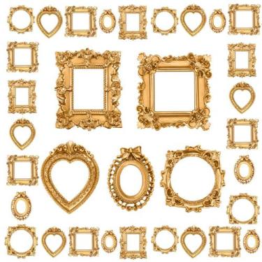 Imagem de Porta-retratos Vicenpal Vintage, mini joias de resina, 50 unidades