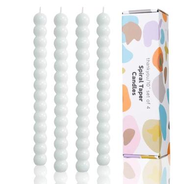 Imagem de Velas cônicas em espiral LPUSA White H 25,5 cm, cera sem perfume, 4 un