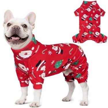 Imagem de Pijama para cães KYEESE, macacão de veludo de Papai Noel, grande