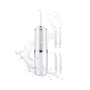 Imagem de Irrigador Bucal Portátil, Branco, Sem Fio, com 3 Modos de Pressão, Limpeza Bucal Profunda