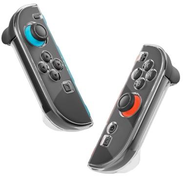 Imagem de PAWDIARY [2025 Nova geração] 2 capas protetoras transparentes para joycon, controle esquerdo e direito PC Switch 2 capas com conforto ergonômico, joycon transparente, 2 protetores rígidos de