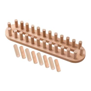 Imagem de CarpNettore Tear de Tricô de Madeira, Tear para Cobertores Robustos, Fácil de Usar, Decoração para Casa, Portátil, Fácil de Montar, Presente para Iniciantes, 2 Seções