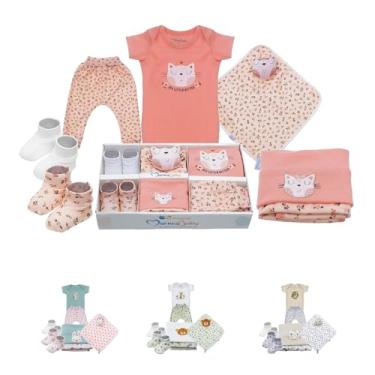 Imagem de Kit 6 Peças Maternidade Enxoval Bebes Roupas Para Recem Nascido (P, Salmão Luna)