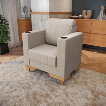 Imagem de Poltrona Maya Kappesberg Linho Caqui