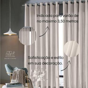 Imagem de Cortina Sala Quarto Bella Janela Pantex 5,40m x 2,80m Rústica, Natural