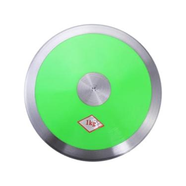Imagem de Generic Disco de arremesso de nylon de 1 kg com aro e centro de aço para treinamento esportivo, ideal para praia, acampamento de verão e atividades físicas, Verde
