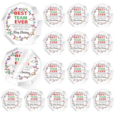 Imagem de Fiwochic 24 peças, presentes para equipes de Natal, pequenos troféus de acrílico, presentes a granel colegas de trabalho são como luzes de Natal, medalhões de recompensa de cerâmica, presente de