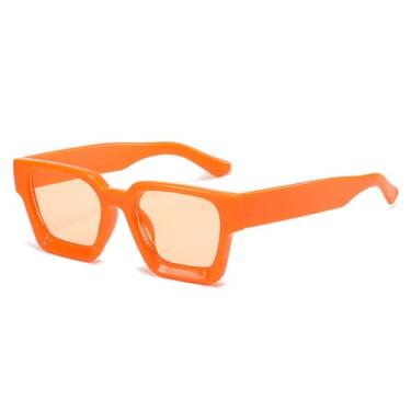 Imagem de Óculos de Sol Feminino Candy Color com Lentes Degradê e Proteção UV400, Estilo Punk, para Esportes ao Ar Livre, Corrida e Ciclismo, Cor Laranja