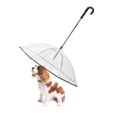 Imagem de Lesypet Guarda-chuva para cães com guia para pequenos animais de estimação, guarda-chuva para cães serve para animais de estimação com comprimento traseiro de 50,8 cm