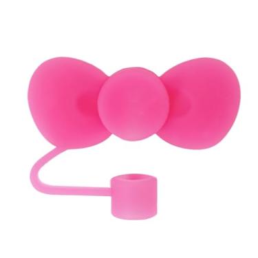 Imagem de Capa de canudo de laço vermelho para copo Stanley de 40 e 850 g, tampa de cobertura de palha de silicone de 10 mm para acessórios de copo Stanley, bonito topo de palha para copos, tampa de palha para