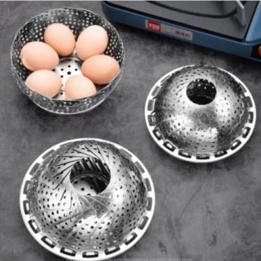 Imagem de 2 Unidades Vaporeira Inox Cesto Cozimento a Vapor Legumes Verduras Dieta Cozinha