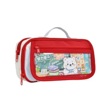 Imagem de Estojo de lápis fofo retrô portátil com design de desenho animado Oxford